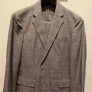 J Crew 40R Brown Prince of Wales Suit
